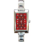 Impressive Red Fractal Rectangle Italian Charm Watch Front