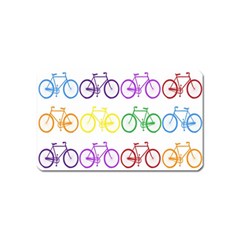 Rainbow Colors Bright Colorful Bicycles Wallpaper Background Magnet (name Card) by Simbadda