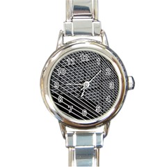 Abstract Architecture Pattern Round Italian Charm Watch by Simbadda