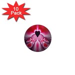 Illuminated Red Hear Red Heart Background With Light Effects 1  Mini Magnet (10 pack)  Front