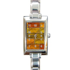 Classic Color Bricks Gradient Wall Rectangle Italian Charm Watch by Simbadda