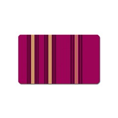 Stripes Background Wallpaper In Purple Maroon And Gold Magnet (name Card) by Simbadda