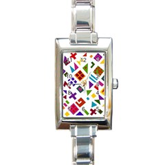 A Colorful Modern Illustration For Lovers Rectangle Italian Charm Watch by Simbadda