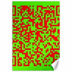 Colorful Qr Code Digital Computer Graphic Canvas 12  X 18   by Simbadda