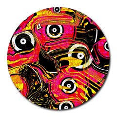 Abstract Clutter Pattern Baffled Field Round Mousepads by Simbadda