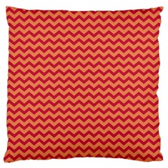 Chevron Wave Red Orange Large Cushion Case (one Side) by Mariart