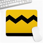 Chevron Wave Yellow Black Line Large Mousepads Front