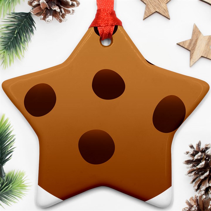 Cookie Chocolate Biscuit Brown Star Ornament (Two Sides)