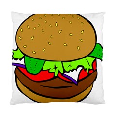 Fast Food Lunch Dinner Hamburger Cheese Vegetables Bread Standard Cushion Case (two Sides) by Mariart