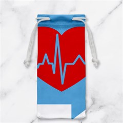 Heartbeat Health Heart Sign Red Blue Jewelry Bag by Mariart