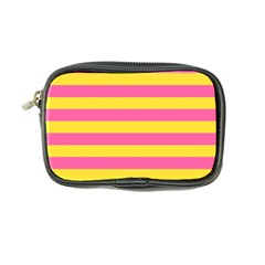 Horizontal Pink Yellow Line Coin Purse by Mariart