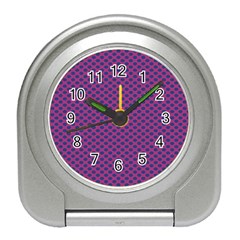 Polka Dot Purple Blue Travel Alarm Clocks by Mariart