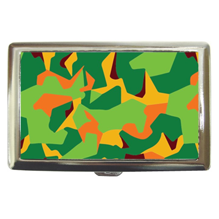 Initial Camouflage Green Orange Yellow Cigarette Money Cases