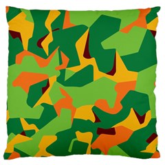 Initial Camouflage Green Orange Yellow Large Cushion Case (one Side) by Mariart