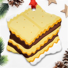 Sandwich Biscuit Chocolate Bread Snowflake Ornament (two Sides) by Mariart