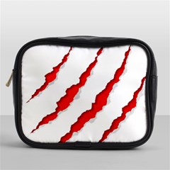 Scratches Claw Red White Mini Toiletries Bags by Mariart