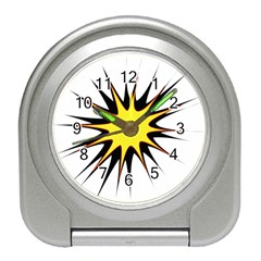 Spot Star Yellow Black White Travel Alarm Clocks by Mariart