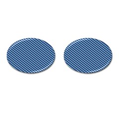 Striped  Line Blue Cufflinks (oval) by Mariart