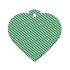 Striped Green Dog Tag Heart (two Sides) by Mariart