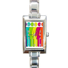 Trans Gender Purple Green Blue Yellow Red Orange Color Rainbow Sign Rectangle Italian Charm Watch by Mariart