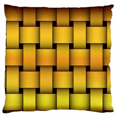 Rough Gold Weaving Pattern Large Flano Cushion Case (one Side) by Simbadda