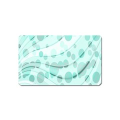 Abstract Background Teal Bubbles Abstract Background Of Waves Curves And Bubbles In Teal Green Magnet (name Card) by Simbadda