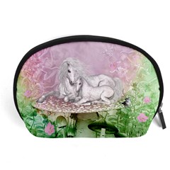 Wonderful Unicorn With Foal On A Mushroom Accessory Pouches (large)  by FantasyWorld7