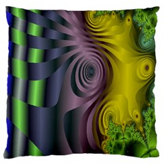 Fractal In Purple Gold And Green Standard Flano Cushion Case (one Side) by Simbadda