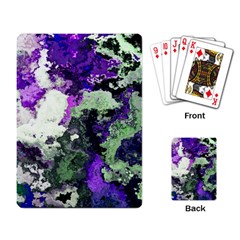 Background Abstract With Green And Purple Hues Playing Card by Simbadda