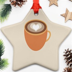 Artin Coffee Chocolate Brown Heart Love Star Ornament (two Sides) by Mariart