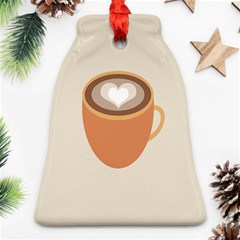 Artin Coffee Chocolate Brown Heart Love Bell Ornament (two Sides) by Mariart