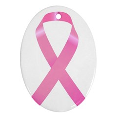 Breast Cancer Ribbon Pink Ornament (oval) by Mariart