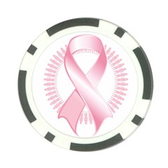 Breast Cancer Ribbon Pink Girl Women Poker Chip Card Guard (10 Pack) by Mariart