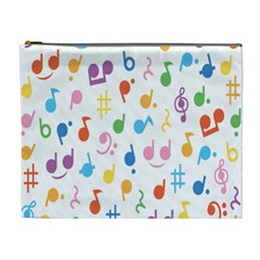 Musical Notes Cosmetic Bag (xl) by Mariart