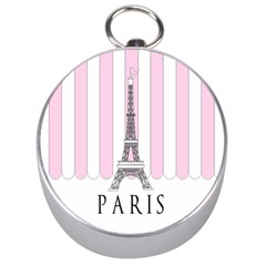 Pink Paris Eiffel Tower Stripes France Silver Compasses by Mariart