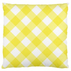 Plaid Chevron Yellow White Wave Large Cushion Case (one Side) by Mariart