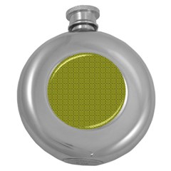 Royal Green Vintage Seamless Flower Floral Round Hip Flask (5 Oz) by Mariart