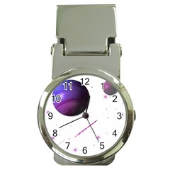 Space Transparent Purple Moon Star Money Clip Watches by Mariart