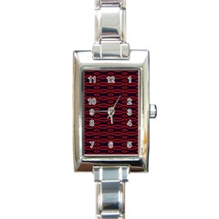 Repeated Tapestry Pattern Abstract Repetition Rectangle Italian Charm Watch by Nexatart