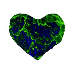 Abstract Green And Blue Background Standard 16  Premium Flano Heart Shape Cushions by Nexatart