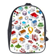 Urban Pattern  School Bags(large)  by Alexprintshop