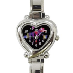 Abstract Surreal Sunset Heart Italian Charm Watch by Nexatart