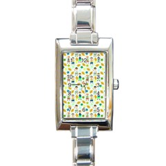 Football Kids Children Pattern Rectangle Italian Charm Watch by Nexatart