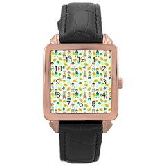 Football Kids Children Pattern Rose Gold Leather Watch  by Nexatart