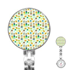 Football Kids Children Pattern Stainless Steel Nurses Watch by Nexatart