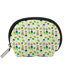 Football Kids Children Pattern Accessory Pouches (small)  by Nexatart