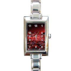 Red Fractal Valley In 3d Glass Frame Rectangle Italian Charm Watch by Nexatart