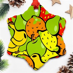 Digitally Created Funky Fruit Wallpaper Snowflake Ornament (two Sides) by Nexatart