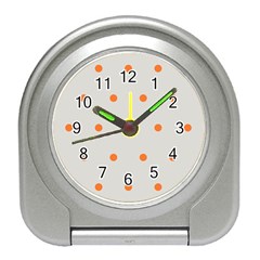 Diamond Polka Dot Grey Orange Circle Spot Travel Alarm Clocks by Mariart