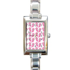 Flip Flops Flower Star Sakura Pink Rectangle Italian Charm Watch by Mariart